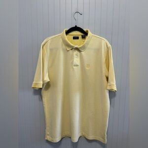 IZOD Striped Polo Shirt Yellow White Size L